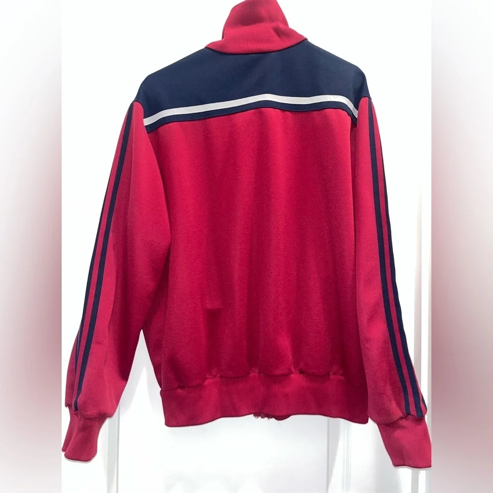 80's vintage Adidas Classical Trefoil Maroon/Navy 3 Stripe Track Jacket